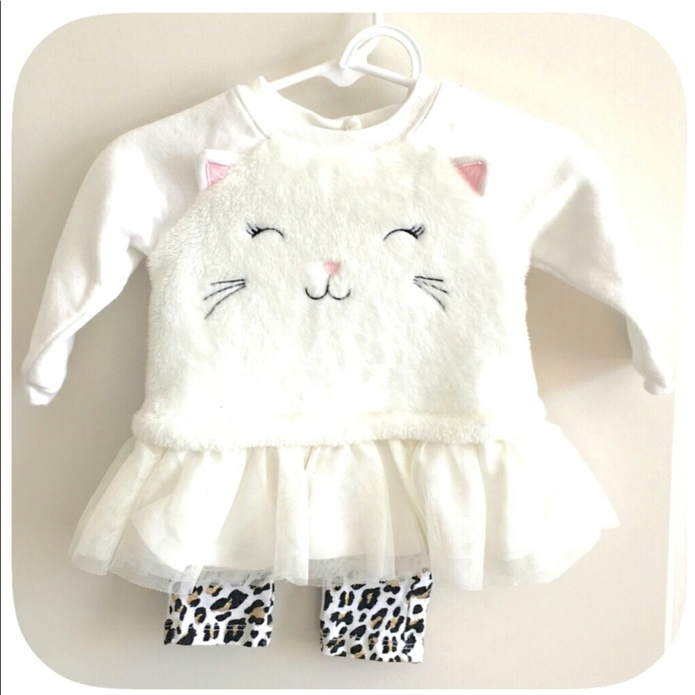 ❤Childrens Place leopard white cat outfit